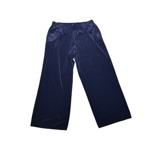 J. JILL Wearever black velour pull on wide leg pants
